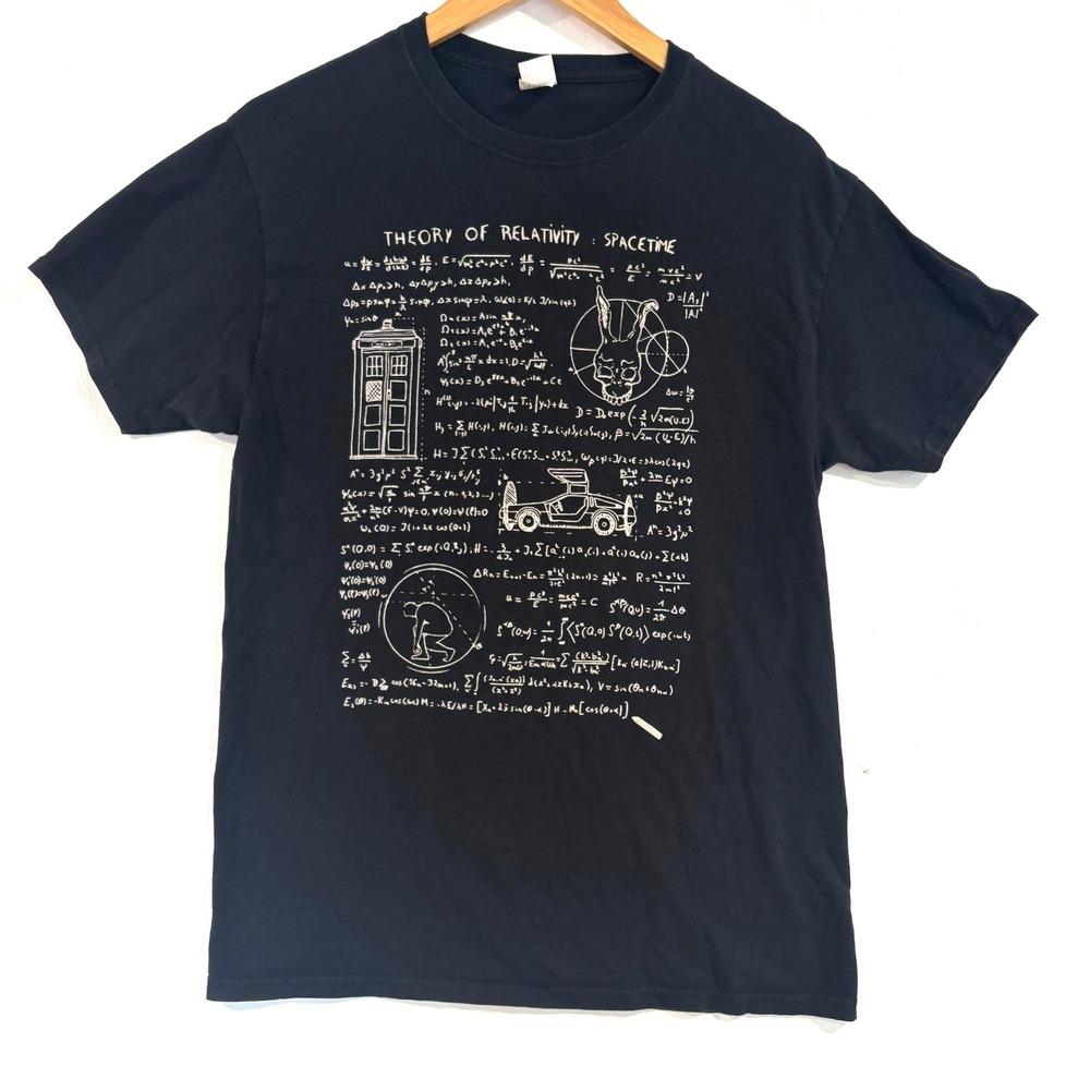 Donnie Darko Doctor Who Back to the Future Theory of Relativity Black T-Shirt M